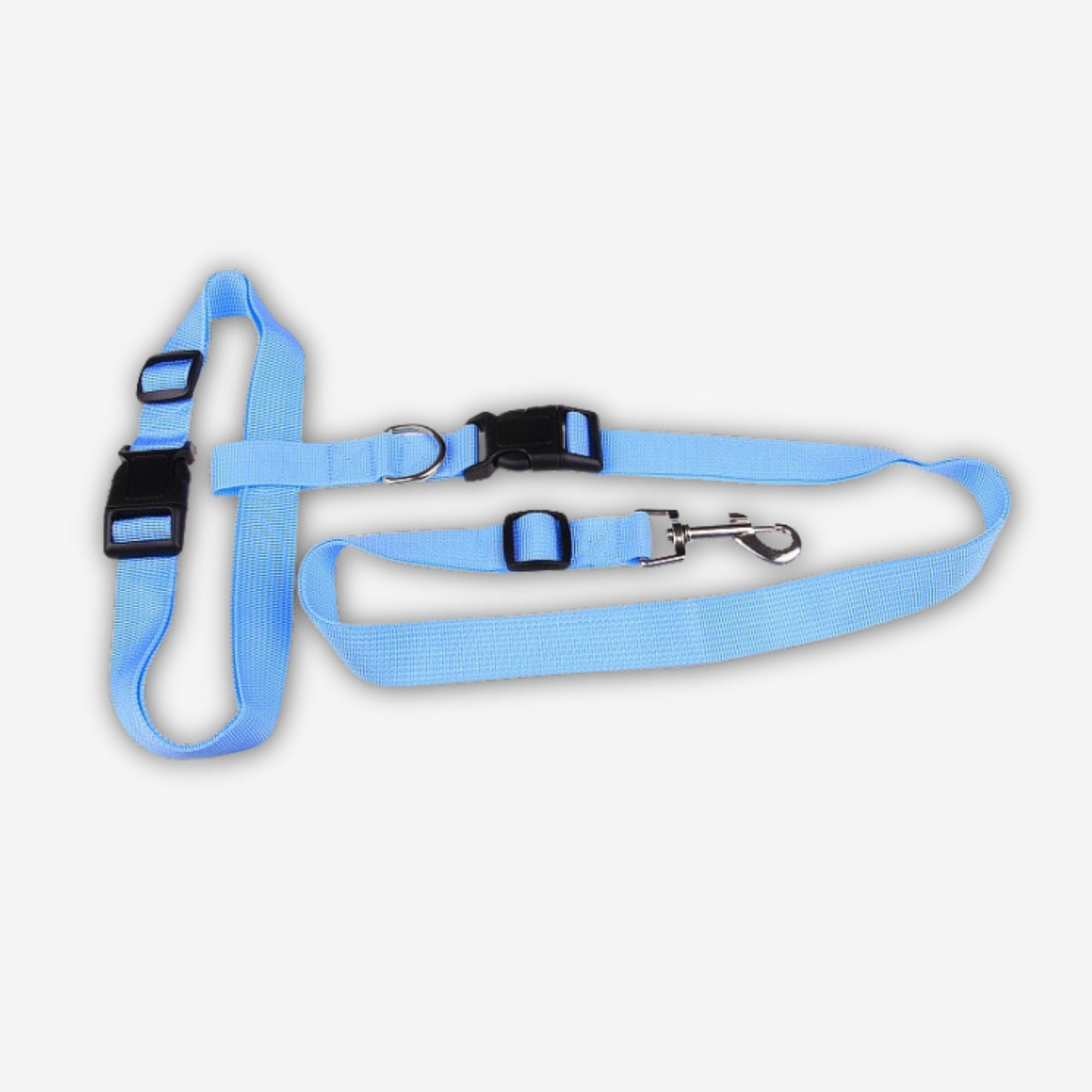 Yogi-Pets Adjustable Pet Car Seat Safety Belt - Heavy-Duty Nylon with Metal Buckle - Light Blue