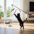 Active indoor play and exercise for cats with the Yogi-Pets teaser toy