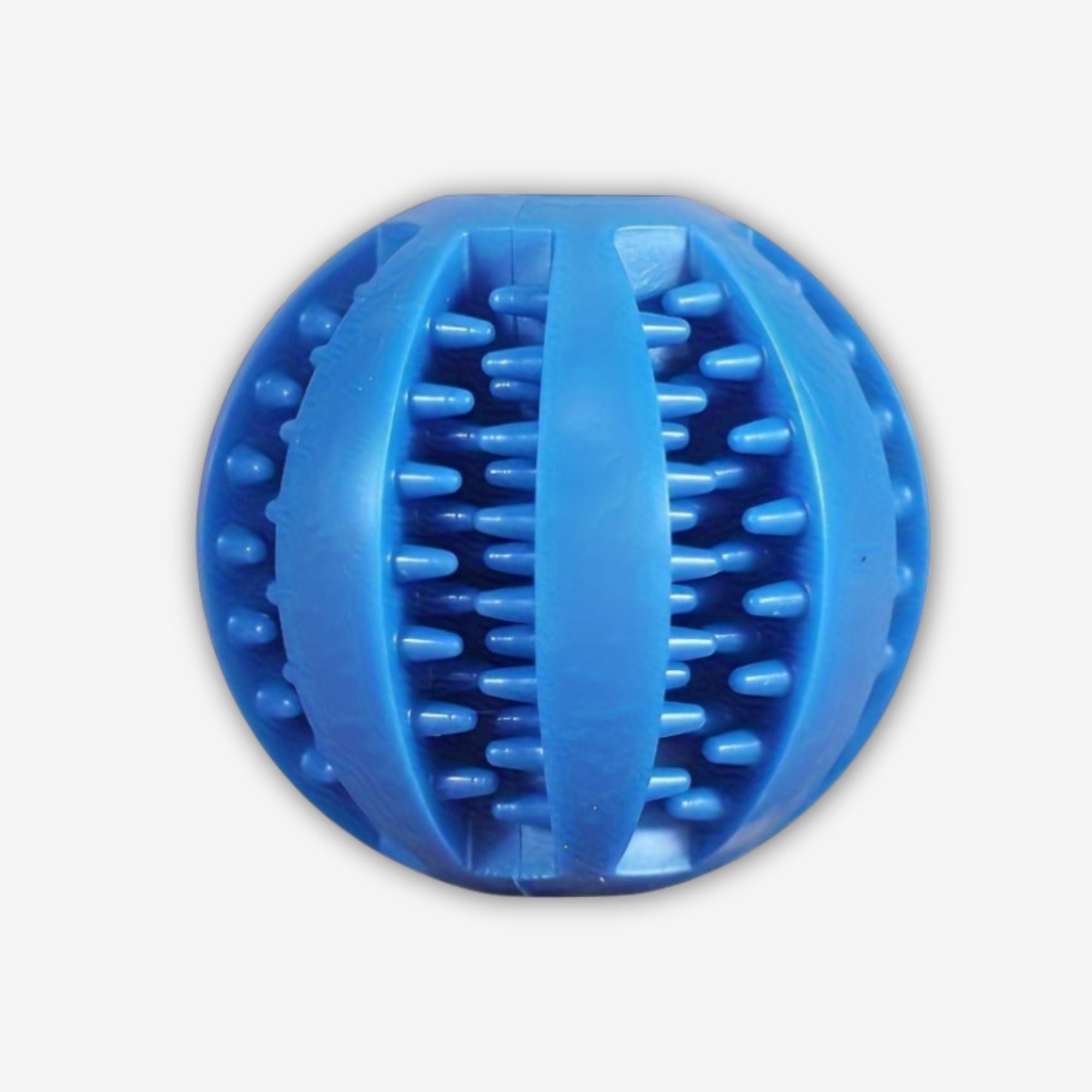 Yogi-Pets Dental Treat Dispensing Ball - Durable Rubber Tooth Cleaning Toy - Blue