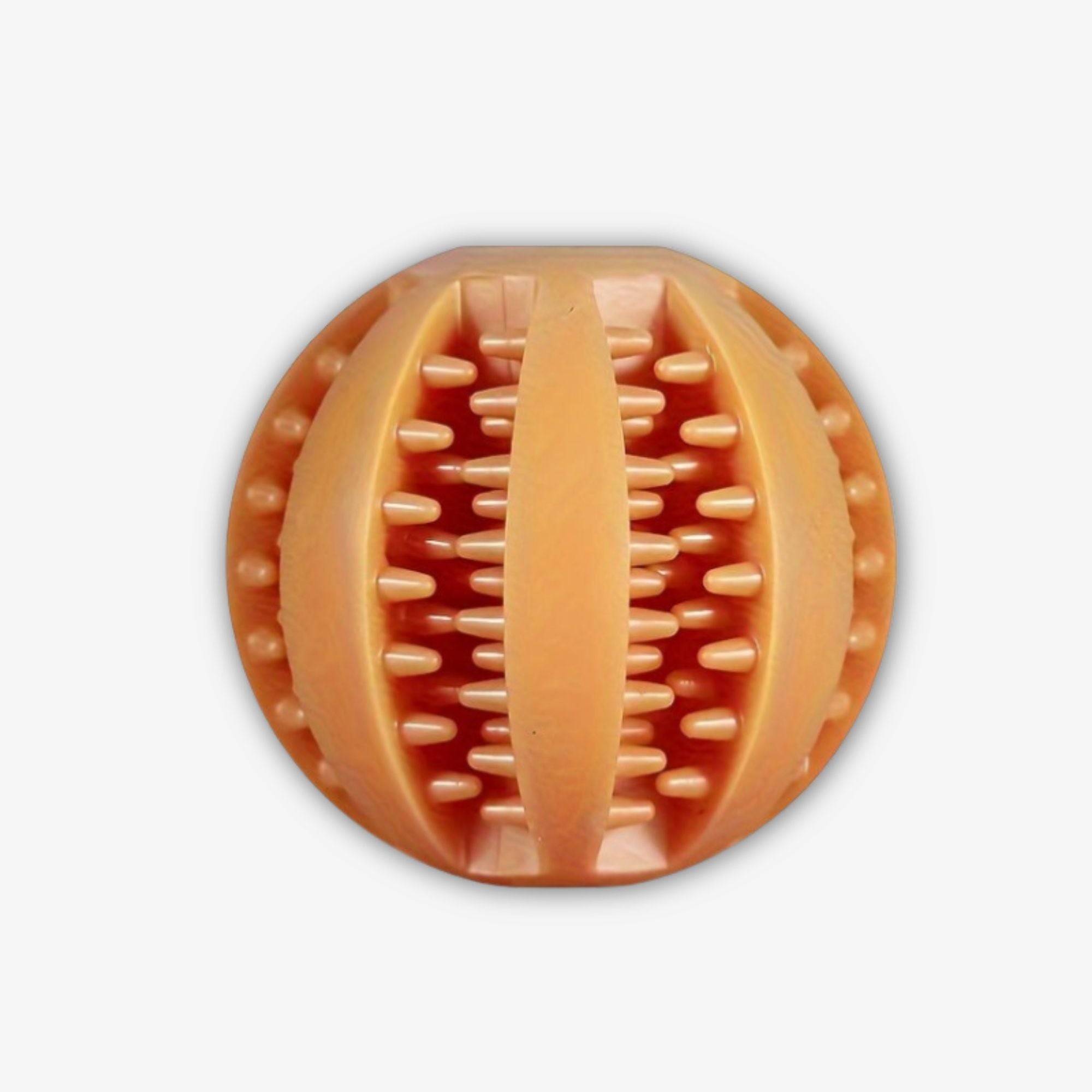 Yogi-Pets Dental Treat Dispensing Ball - Durable Rubber Tooth Cleaning Toy - Orange