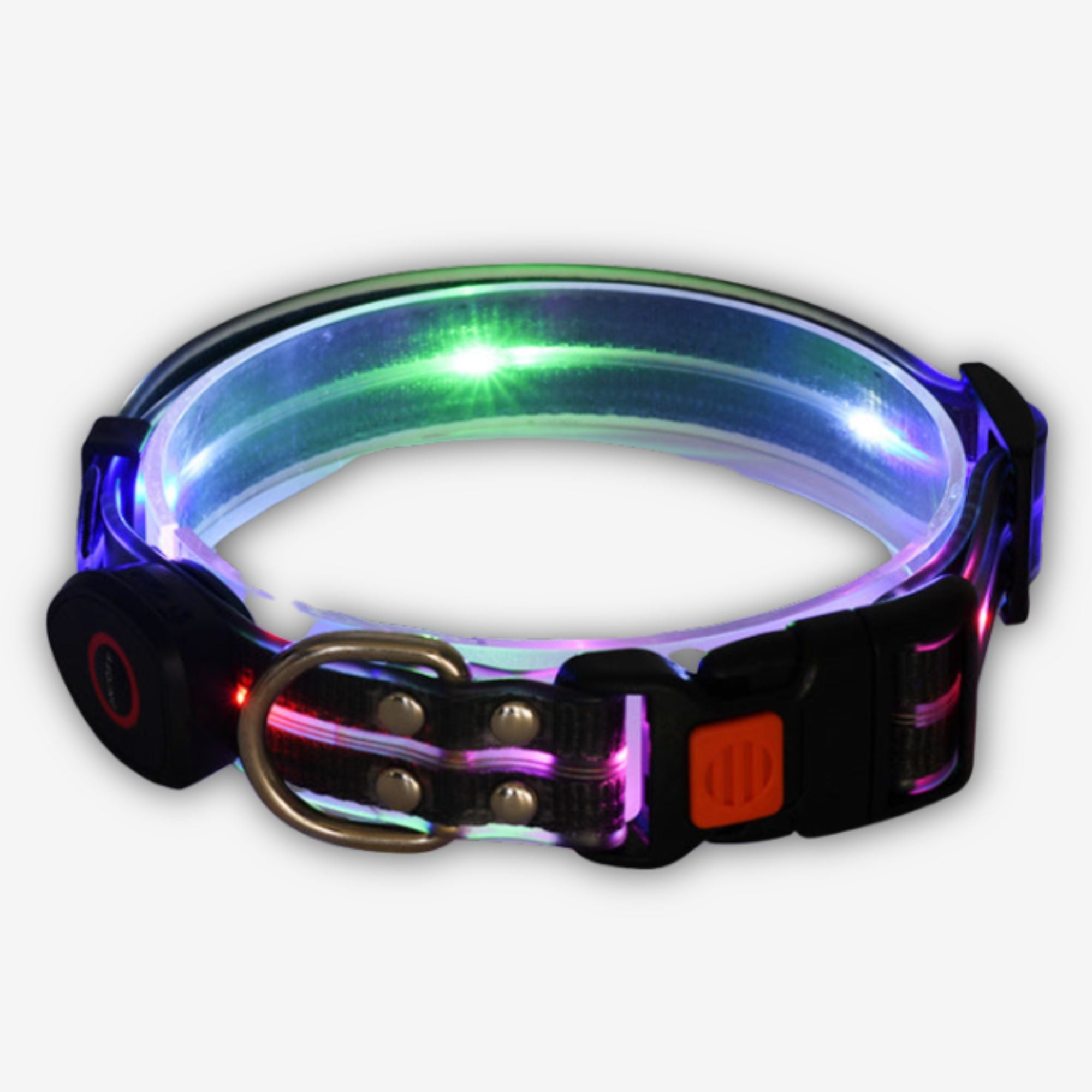 Yogi-Pets Glow-in-the-Dark LED Safety Dog Collar - USB Rechargeable Night Visibility Light - Black