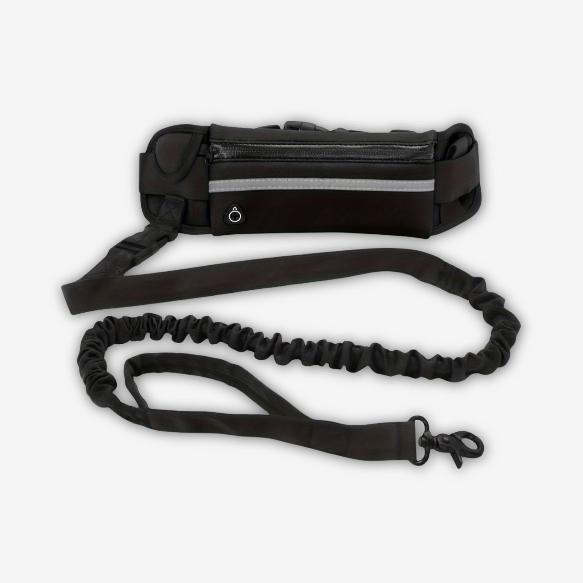 Yogi-Pets Hands-free Dog Leash with Adjustable Waist Belt and Shock Absorbing Bungee - Black