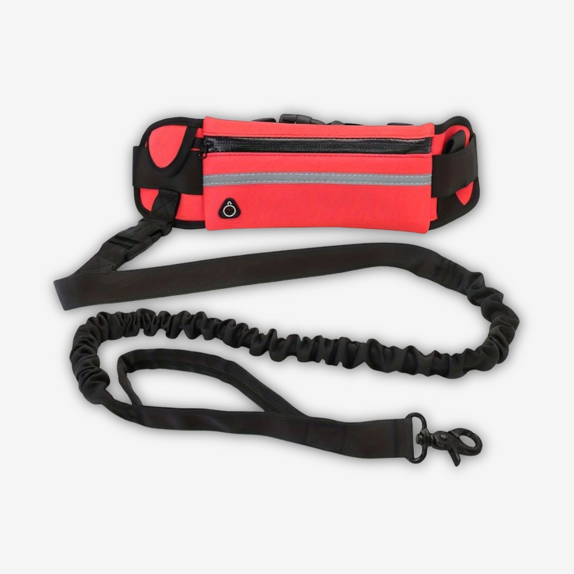 Yogi-Pets Hands-free Dog Leash with Adjustable Waist Belt and Shock Absorbing Bungee - Red