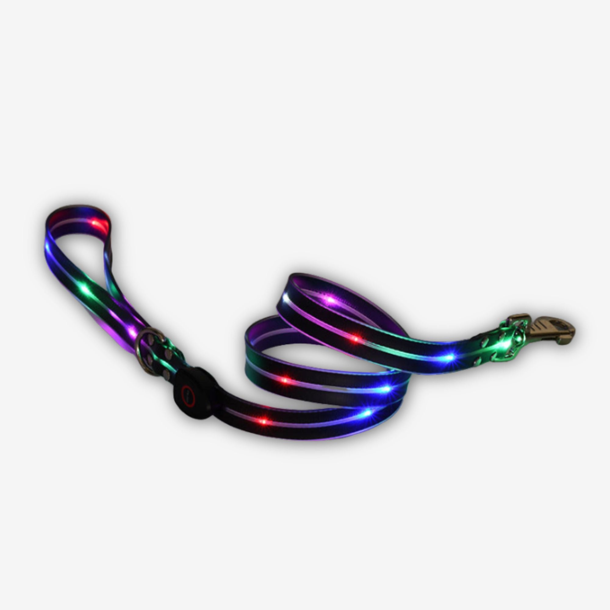 Yogi-Pets LED light-up dog leash  for 360-degree night visibility - Black