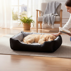Comfortable dog resting in Yogi-Pets orthopaedic plush pet bed for restorative sleep