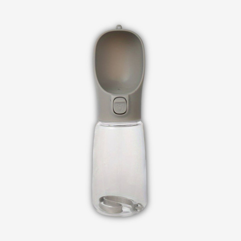 Yogi-Pets Portable Dog Water Bottle - Leak-Proof Travel Dispenser for Walking and Hiking - Grey
