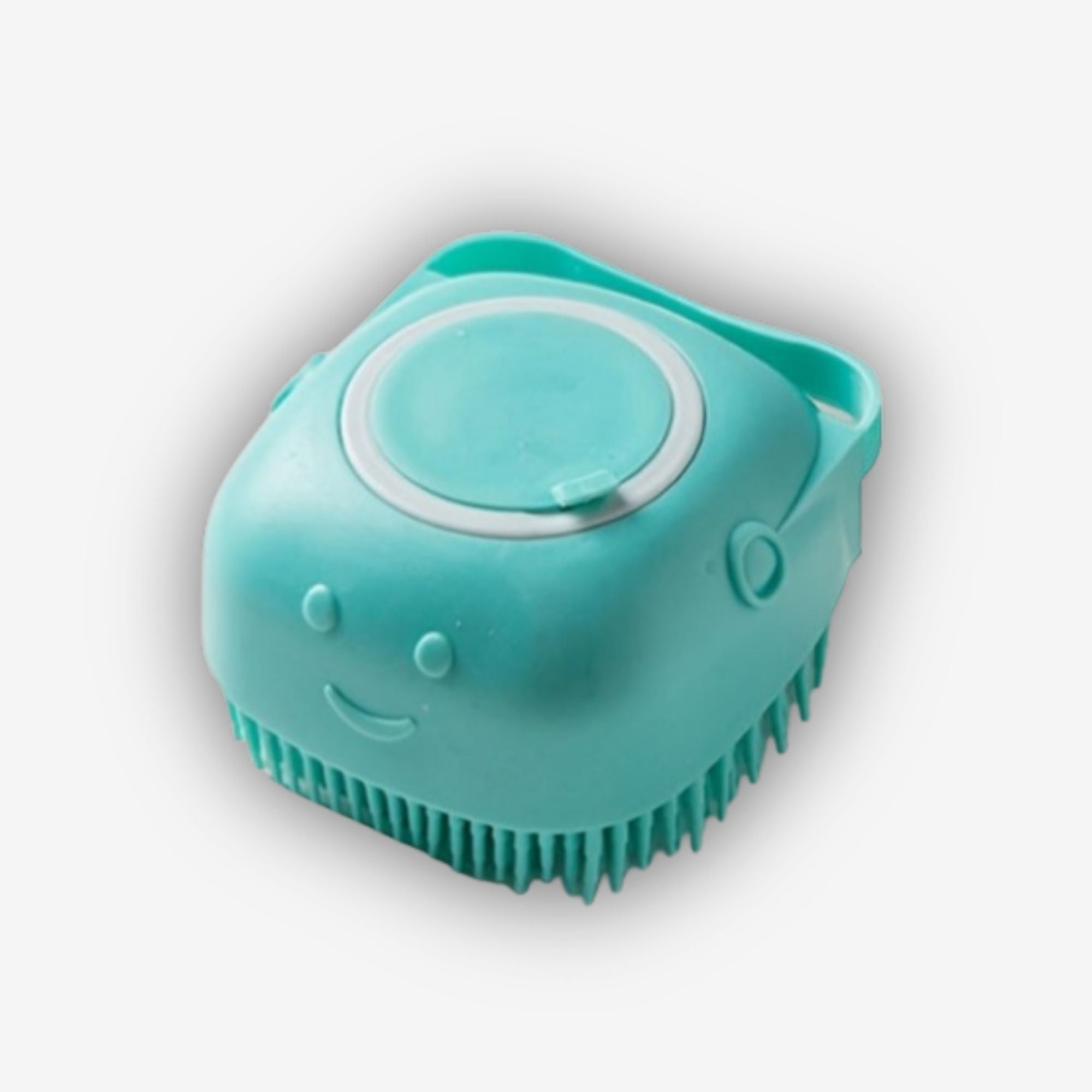 Yogi-Pets 2-in-1 Silicone Dog Massage Brush with Shampoo Dispenser - blue