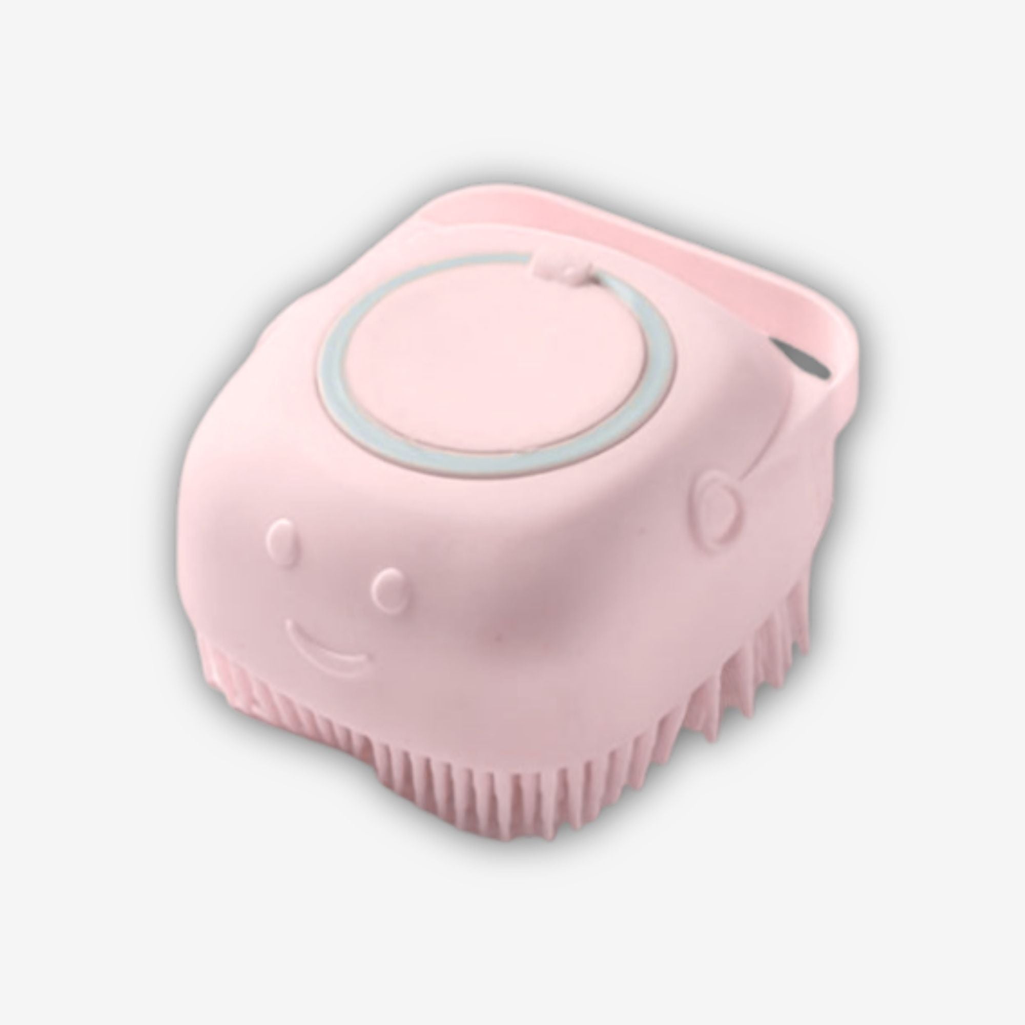 Yogi-Pets 2-in-1 Silicone Dog Massage Brush with Shampoo Dispenser - Pink