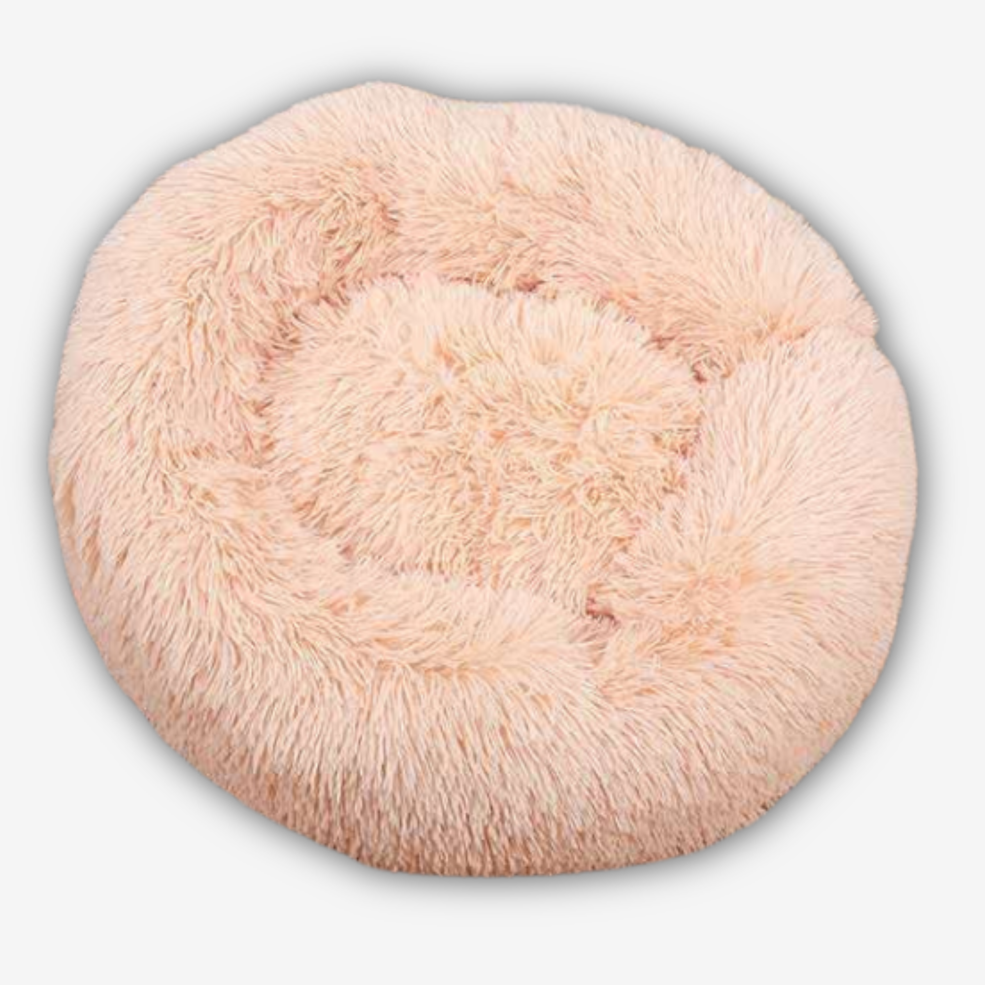 Yogi-Pets Round, plush cushion on a light gray background