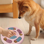 Yogi-Pets™ interactive food puzzle stimulating a Shiba Inu's natural foraging instincts