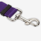 Purple Yogi-Pets leash with a silver clasp on a white background