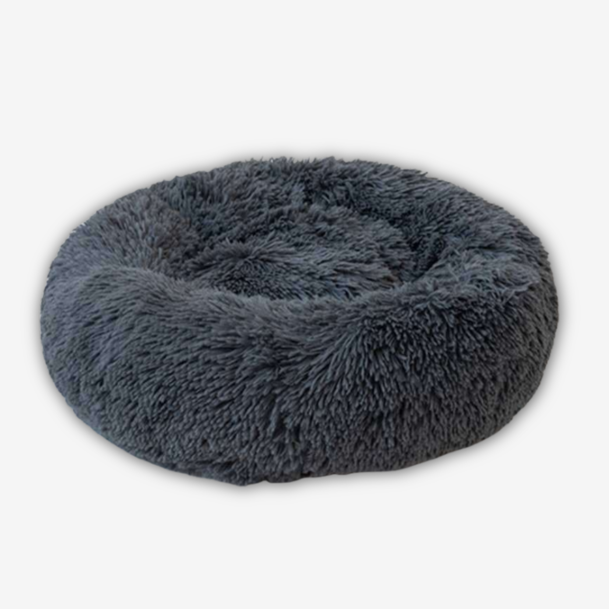 Yogi-Pets Fluffy grey pet bed on a light gray background