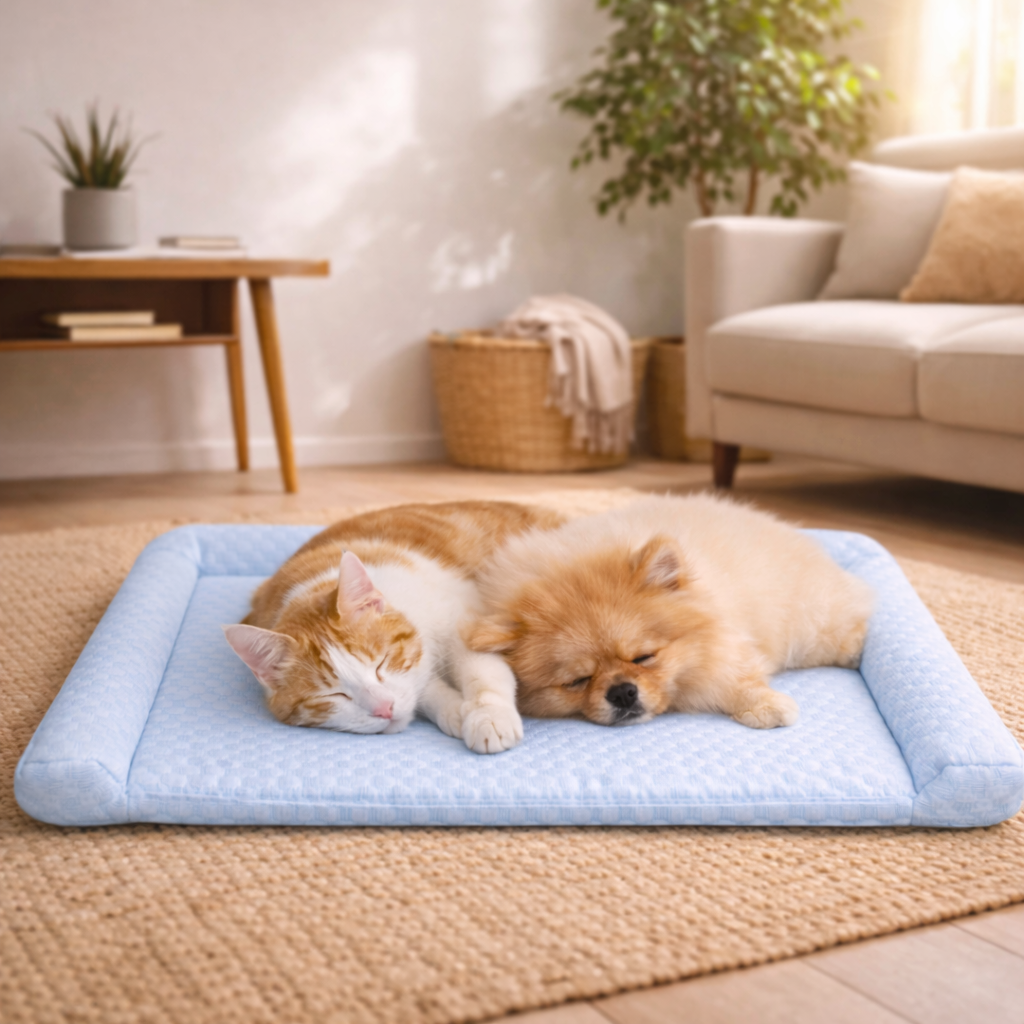 Soft quilted Yogi-Pets cooling mat for dogs and cats to maintain comfortable surface during summer