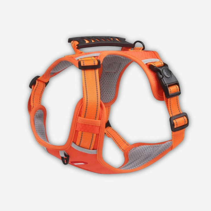Yogi-Pets No-Pull Reflective Dog Harness with Safety Handle - Heavy Duty Orange Support Vest