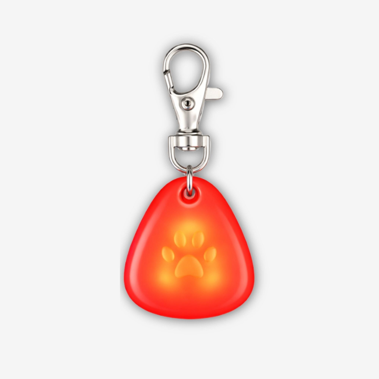 Yogi-Pets LED Safety Light for Dog Collars - Weatherproof Glowing Pendant - Red